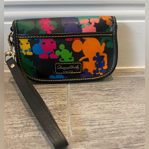 Disney Dooney& Bourke Mickey Silhouette Wristlet - Picture 3 of 7
